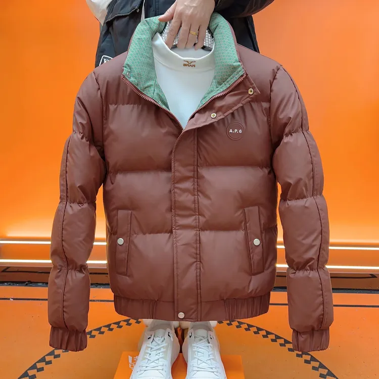 冬装新款立领潮牌男装棉服时尚帅气修身保暖简约百搭拼色潮流棉衣