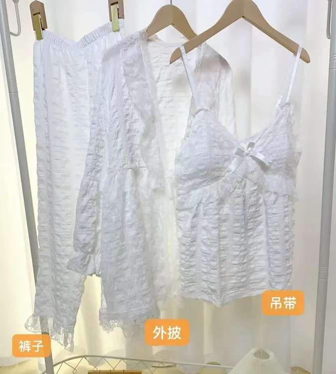 泡泡棉睡衣三件套