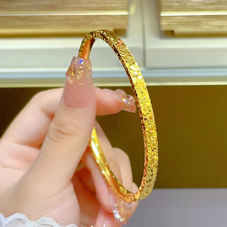 钛钢手镯 2025新款碎冰冰爆闪手环实心女款时尚轻奢女友首饰中式