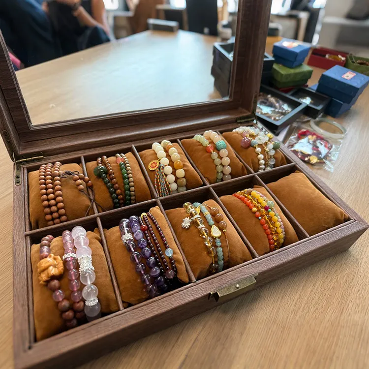 桌面手链收纳盒手链手镯展示盒文玩佛珠饰品盒手串手链展示收纳架