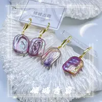 天然真珍珠耳饰15-18mm粉紫方糖耳钩极光巴洛克多样性发其一a711