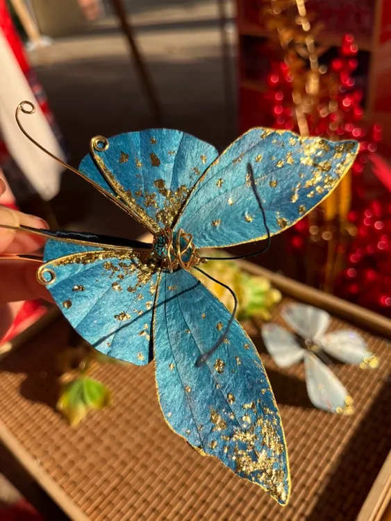 非遗绒花 蝴蝶发簪