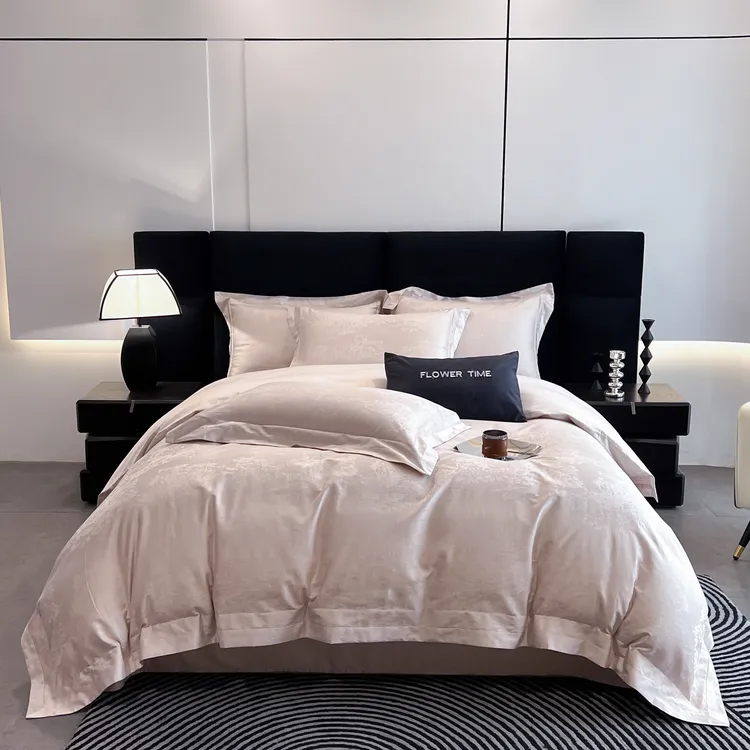 轻奢高级感120S长绒棉提花四件套全棉纯棉被套欧式高档床上用品