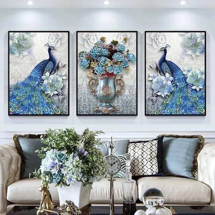 自粘墙纸贴画客厅装饰画三联画卧室餐厅墙贴纸沙发背景墙床头壁画