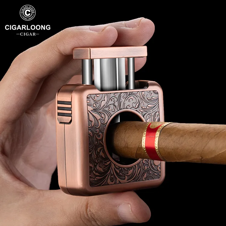 茄龙雪茄剪多功能四合一带烟托雪茄钻叉便携复古雪茄刀25DX