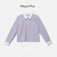【缪系衬衣】Mayya Plus慵懒风秋季新款条纹女衬衫百搭上衣32536788