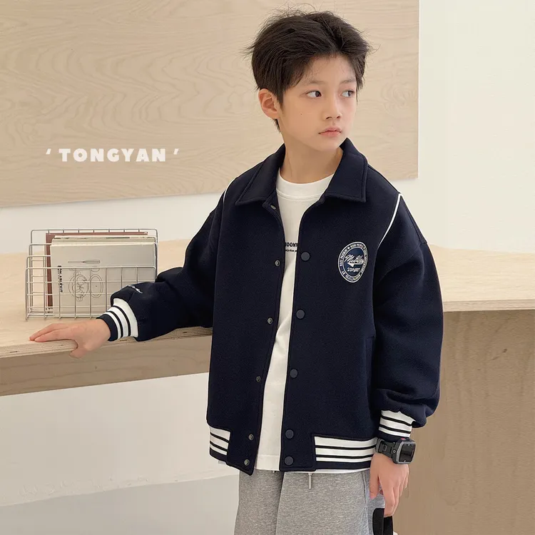 男童外套秋装自制中大童时尚翻领棒球服儿童韩版百搭上衣TY03035
