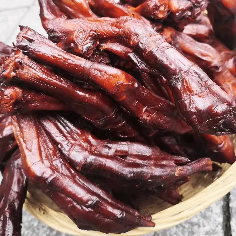 湖南邵阳土特产柴火烟熏鸭爪包肉香辣非即食鸭爪腊肉湖南羊肚菌