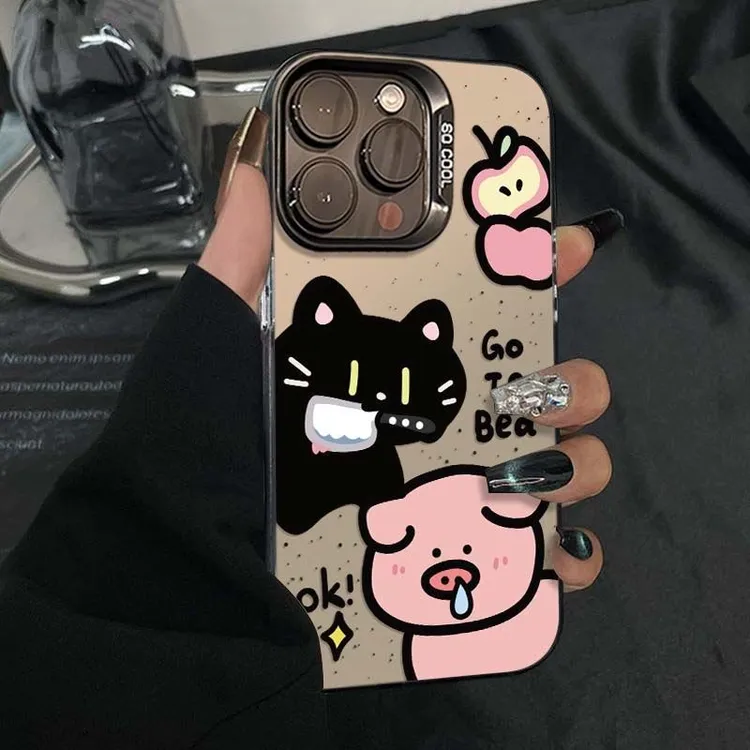 彩银鼻涕猪适用苹果16ProMax手机壳15Pro苹果iPhone17女14防摔13P