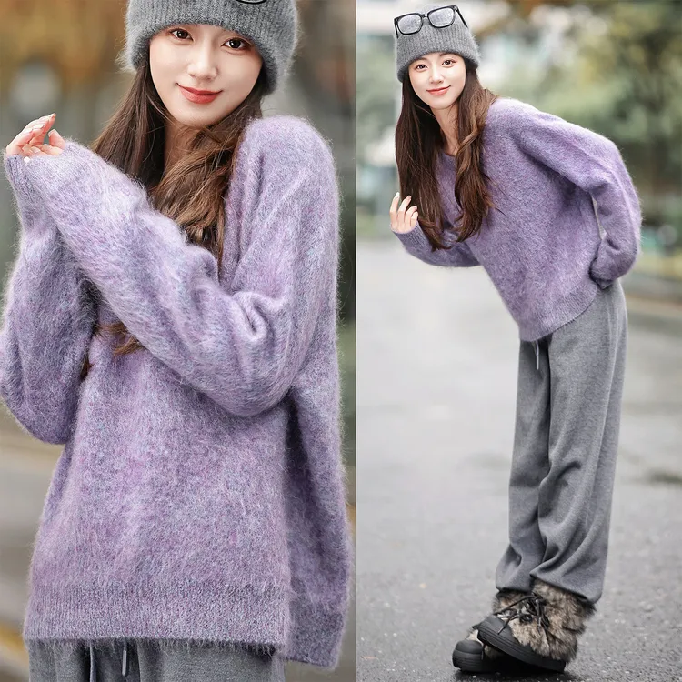 【赵大喜】蓝莓-高克重AB纱羊绒毛衣 | 100山羊绒