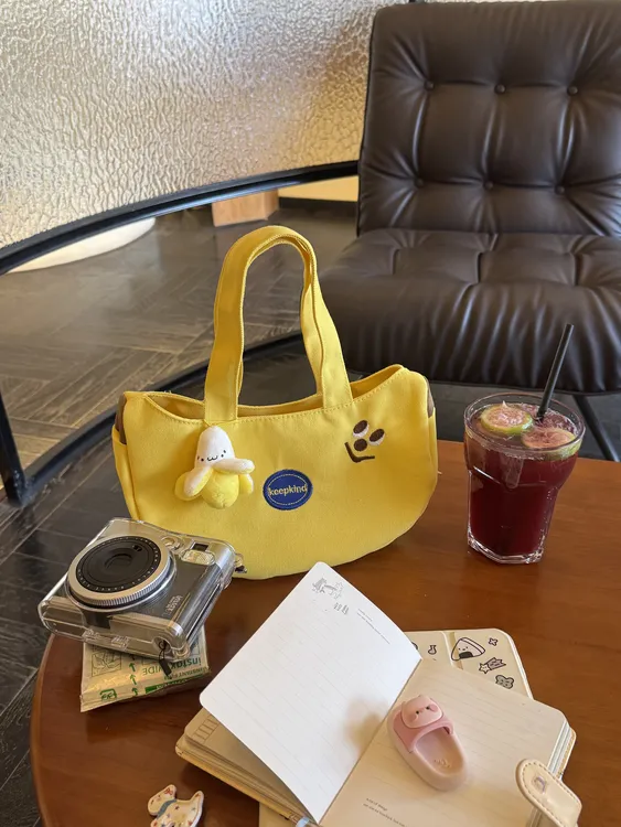 新款可爱卡通刺绣帆布包上班族便捷手提包宝妈外出手拎包杂物小包