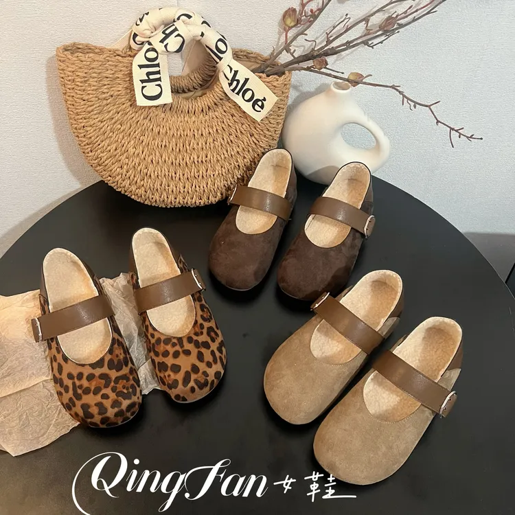 内增高厚底加绒勃肯鞋一脚蹬毛毛鞋2025新款秋冬博肯单鞋豆豆棉鞋