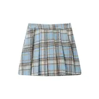 张大人【5折清仓现货秒发】微胖妹妹韩系显瘦遮肉百褶格纹半身裙