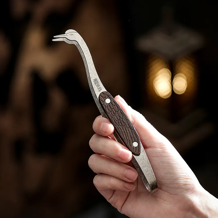 纯钛99.8茶夹茶杯专用夹功夫茶具配件茶夹镊子茶道泡茶取茶夹防滑