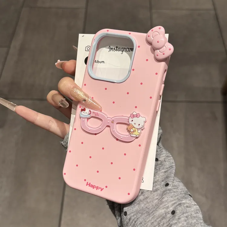 ins高颜值卡通墨镜波点适用苹果16手机壳iPhone15promax少女14/13