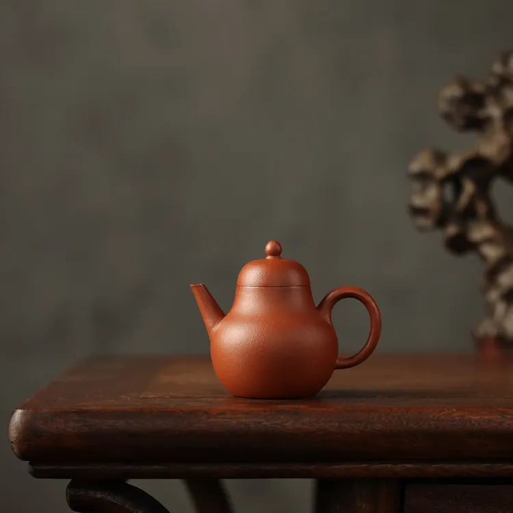 慕古清代珍品小容量梨形90毫升全手工生砂老朱泥紫砂壶茶具纯手工