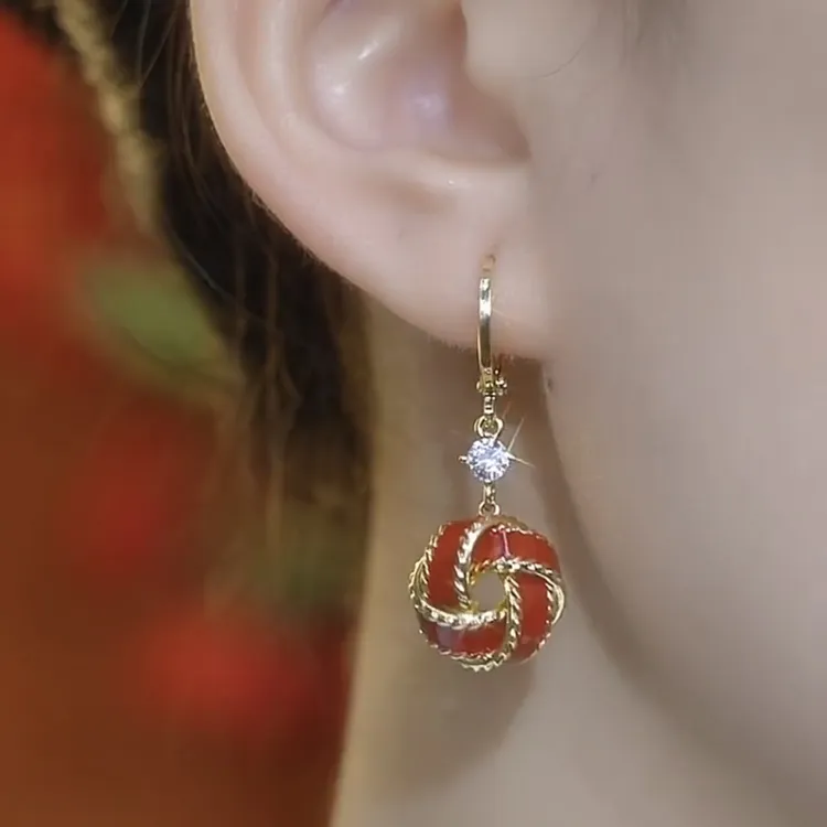 铜合金耳饰 【永结同心】时尚气质百搭耳环