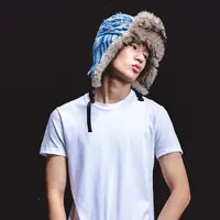 WHOOSIS （不知其名）特殊编织面料两面雷锋帽保暖冬季休闲户外运动