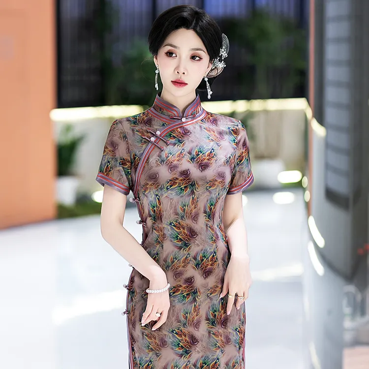 新中式旗袍日常可穿2025夏季高端长款复古国风礼服老上海改良裙子