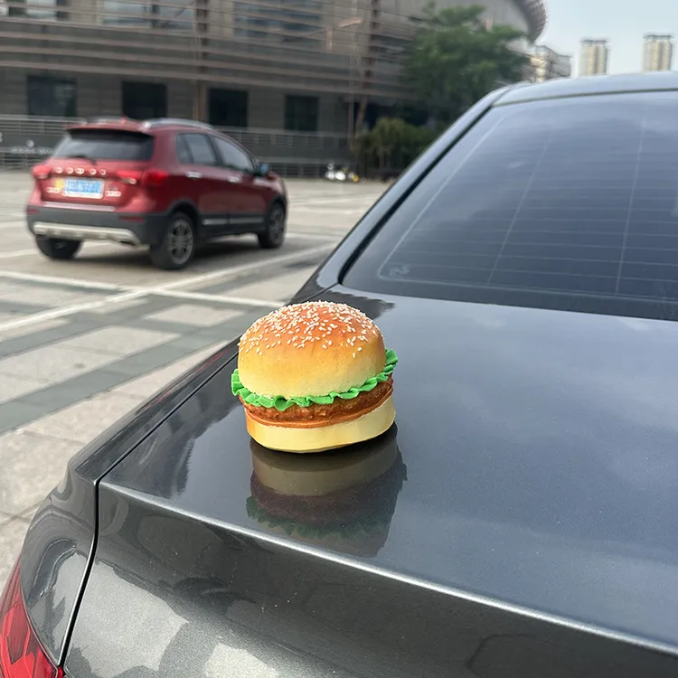 仿真汉堡汽车尾部摆件装饰创意电动摩托车内饰后备箱车顶外饰个性