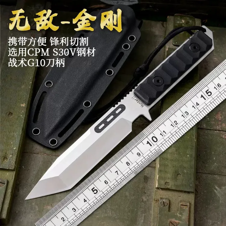 新疆包邮户外收藏刀（黑金刚）手工锋利随身携带刀具便携式露营