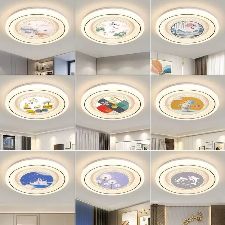 圆形卧室房间吸顶灯家用主卧室高亮LED节能护眼灯餐厅厨房过道灯
