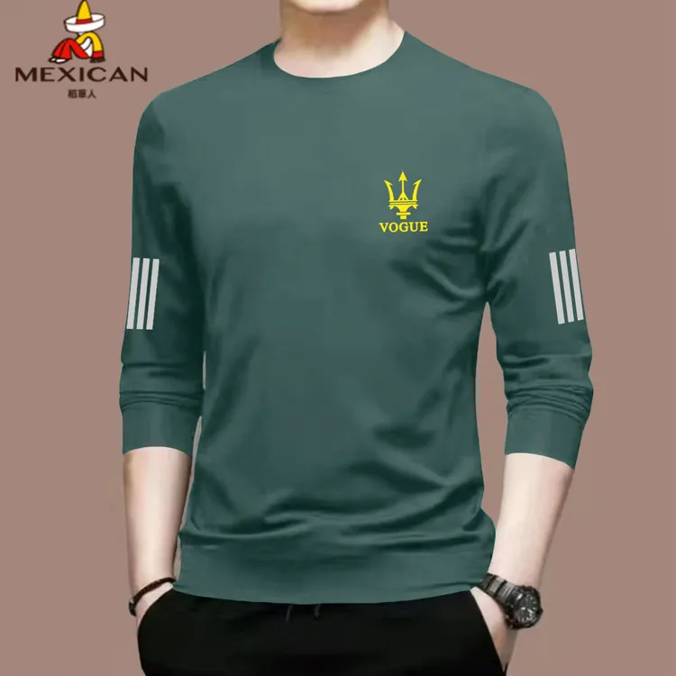 稻草人长袖男士T恤秋季内搭秋衣宽松纯棉打底衫印花t恤长袖