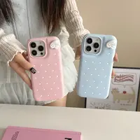 波点天使翅膀适用于苹果16手机壳创意简约iPhone15卡通14立体硅胶