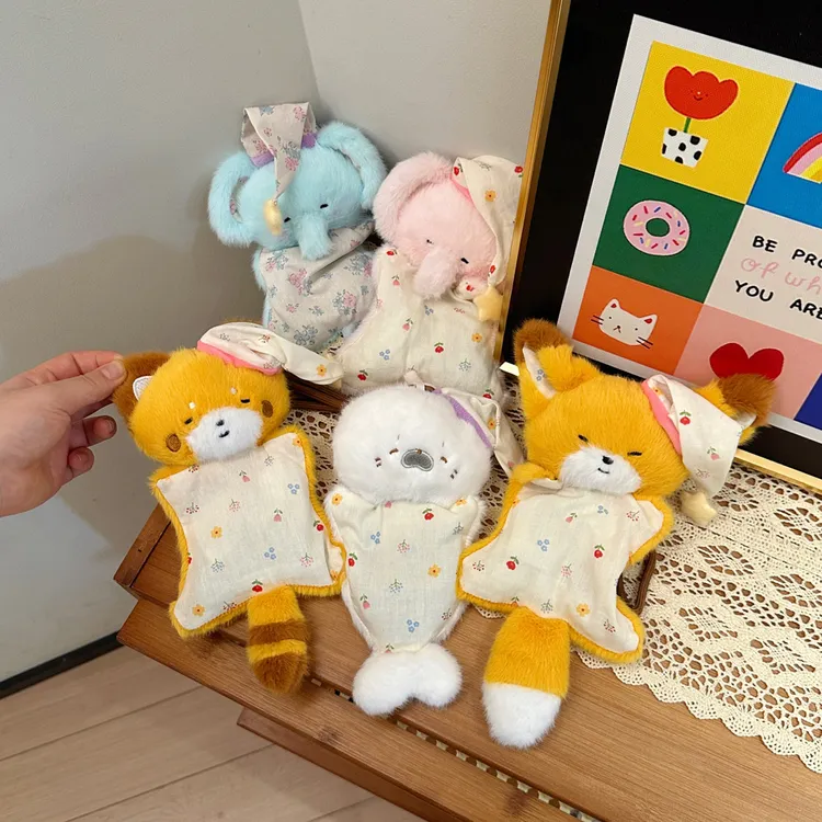 原创豆袋玩偶海豹睡衣小狐狸公仔安抚大象毛绒玩具娃娃女生日礼物