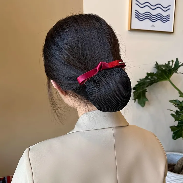 空姐职业发网护士头花发夹银行医院酒店工作上班服务员盘发网兜女