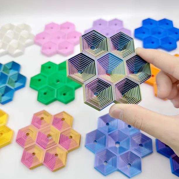 3D打印蜂窝螺旋塔创意解压玩具手指炫酷立体模型环保材质