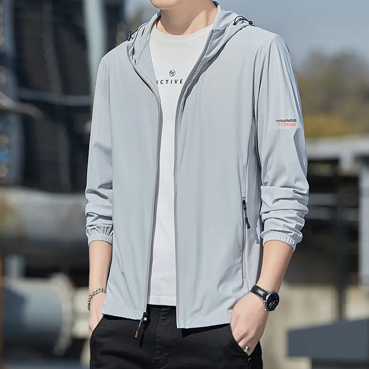 夏季行政防晒衣超薄冰丝透气男皮肤衣防紫外线UPF40外套男装