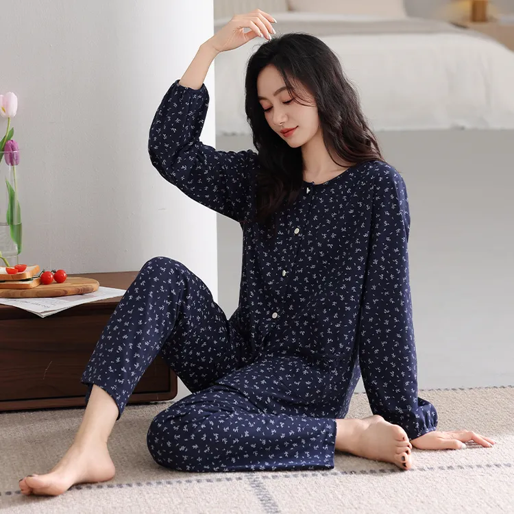 睡衣女士春秋款纯棉长袖2025新款秋冬季爆款碎花高级感家居服套装