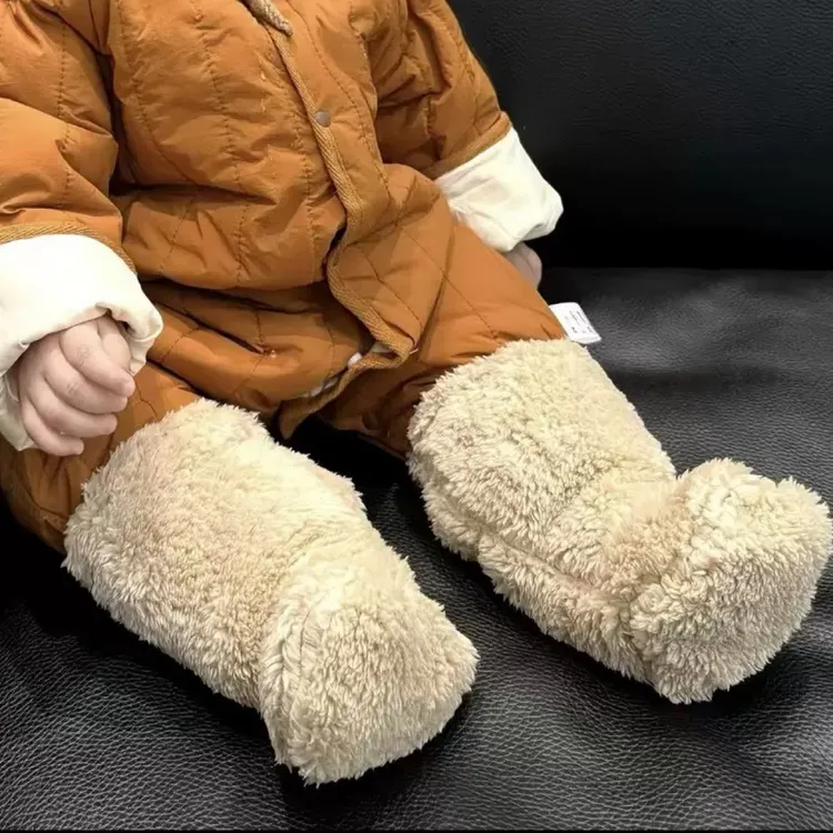 【朱迪kids】婴幼儿毛绒袜套宝宝冬季保暖珊瑚绒袜子鞋地板袜