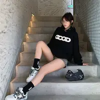 GOOD印花烫钻镶嵌柔软面料连帽卫衣
