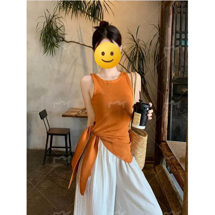 2025新款性感气质针织背心吊带女夏季高级感无袖内搭不规则收腰开