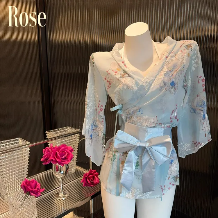Rose*艺妓*大码*日系二次元游戏可爱男友惊喜网红变装和服女睡袍