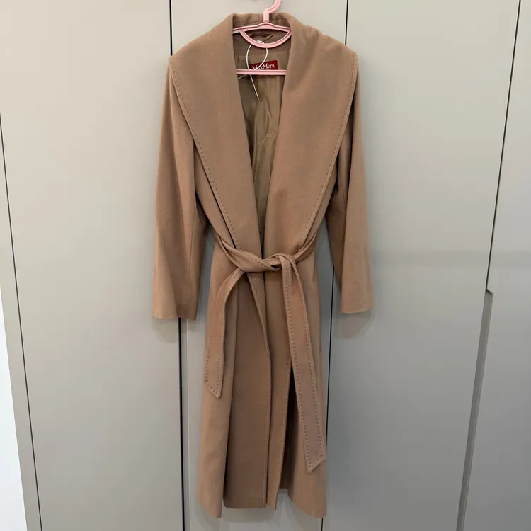 99新 MaxMara 40码/maxmara studio羊毛浴袍大衣/99新