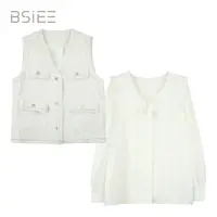 BSiEE本涩翻领衬衫两件套小香风气质时尚小众减龄