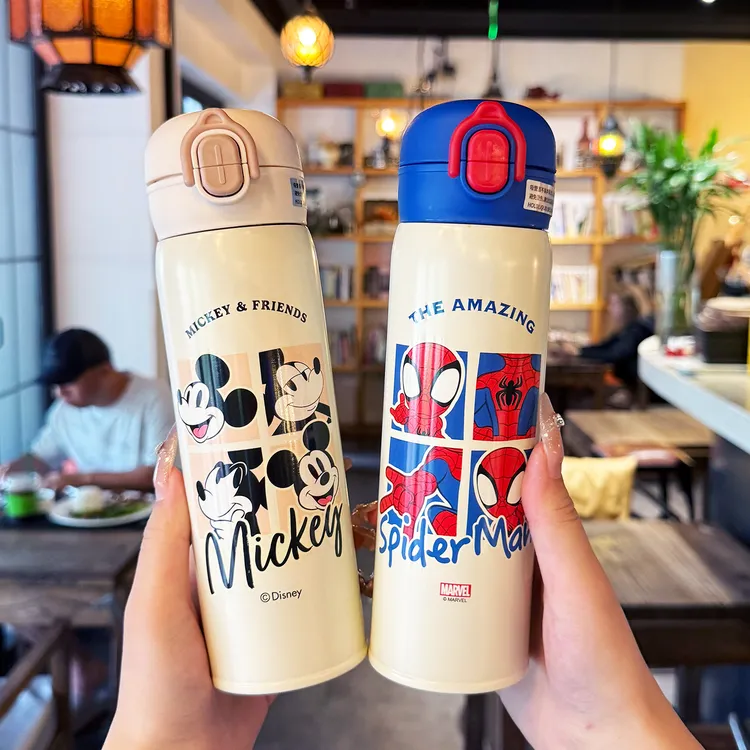 蜘蛛侠儿童316保温杯男孩2025新款幼儿园小学生上学专用双饮水杯