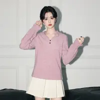 粉色V领长袖T恤女2025秋季新款设计感百搭显瘦打底衫外穿春秋上衣