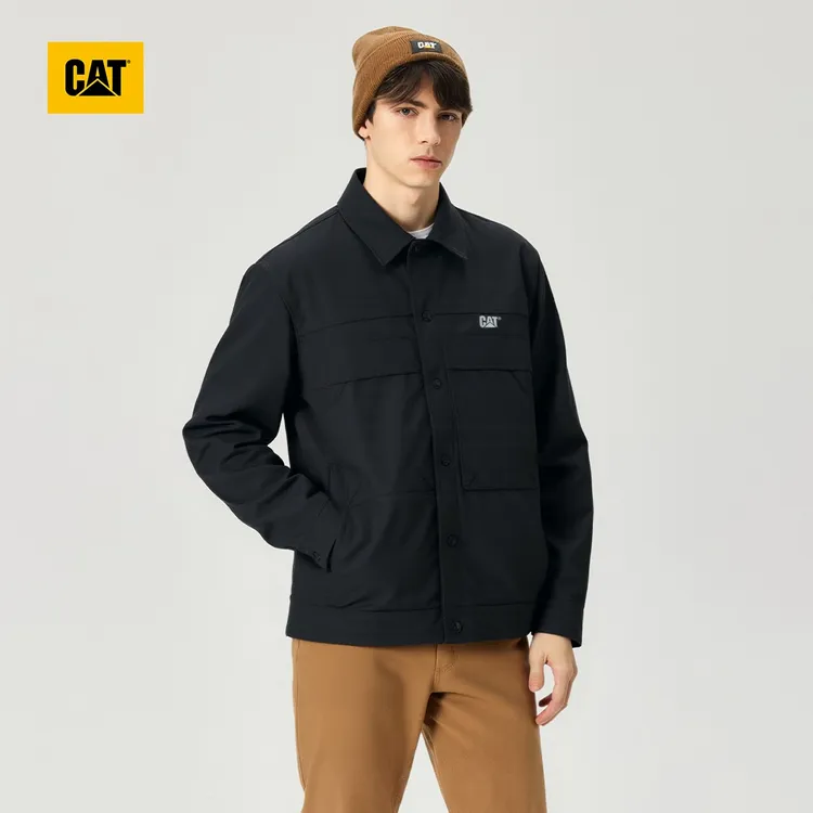 CAT卡特秋冬新品翻领工装加棉厚夹克保暖长袖外套休闲男士户外S