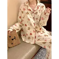 秋季长袖女睡衣家居服套装套装薄款甜美【A区】1644 A32-2