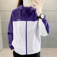 女士户外春夏防风防水防晒宽松短款运动风衣夹克外套