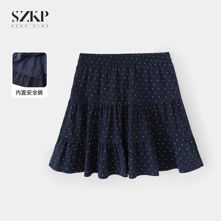 SZKP夏季新款女童装透气裙子中大童休闲时尚儿童半身裙BGQX551808