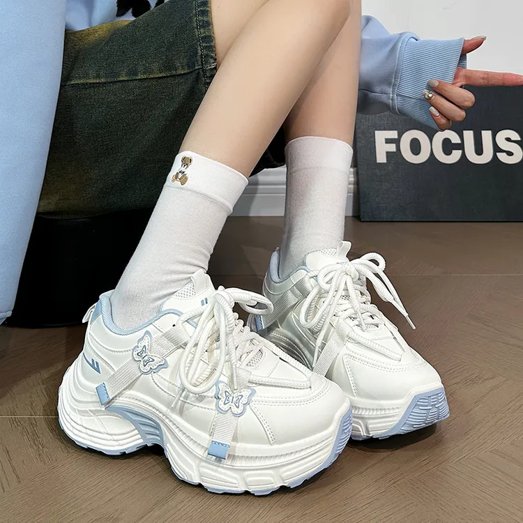 回力蝴蝶厚底老爹鞋女2025秋季原创小白鞋韩版百搭运动休闲鞋子女