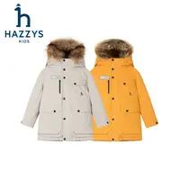 哈吉斯品牌童装男童中长款羽绒服工装风保暖羽绒服加厚