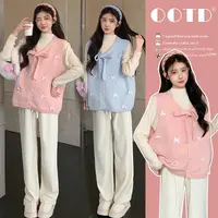 【晴晴】孕妇毛衣秋季2025新款时尚宽松韩版蝴蝶结针织马甲孕妇秋装