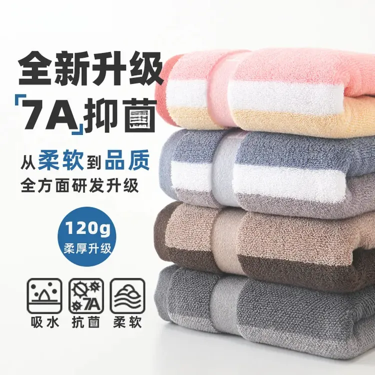 新疆棉抗菌升级纯棉成人家用毛巾加大加厚洗吸水速干柔软不掉毛
