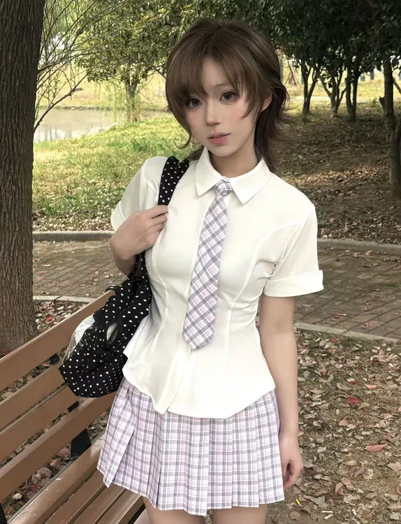 【本白色绵绵冰】衬衫jk长袖短袖白衬衫纯色学院风上衣